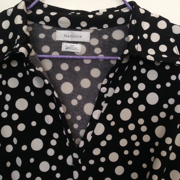 Black and White Polka Dot Blouse - Picture 3 of 3